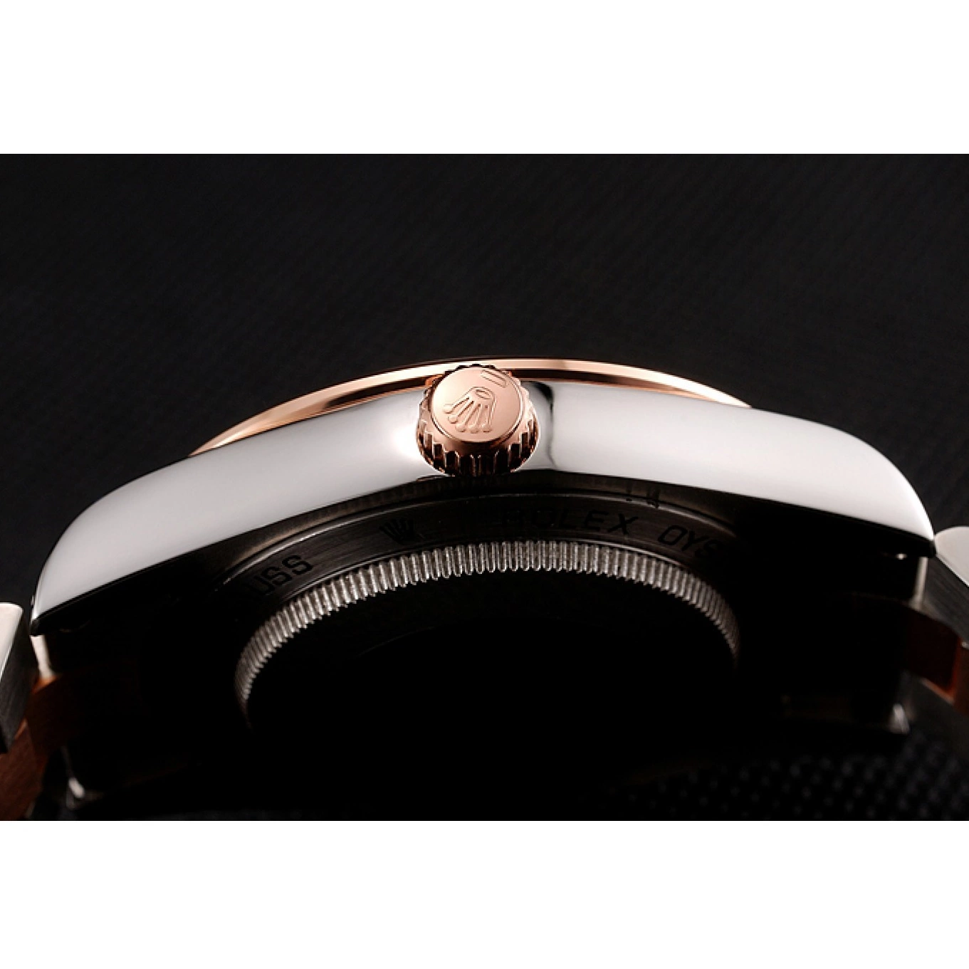 Aaa replica watch Rose Steel And Staineless Swiss Diamonds Bezel Rolex Day-Date Bracelet Gold 1454107 0803